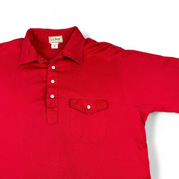 Vintage LL Bean Polo Shirt Adult LARGE Red Pocket 80s 70s USA Made Outdoor Etsy