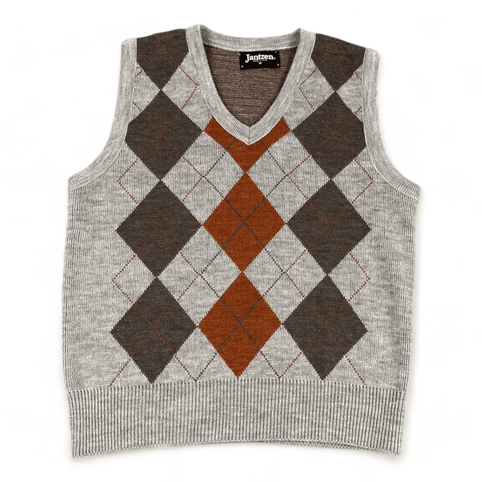 Vintage Sweater Vest Adult SMALL Gray Burnt Orange 80s Vintage Sweater Vest Adult SMALL Gray Burnt Orange 80s
