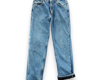 Vintage Carhartt Jeans Mens 32x32 Blue Fleece Lined USA Union Made 90s 33x32 Tag