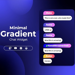 Simple Gradient Twitch Chat Widget • Minimal Chat Box for Twitch and YouTube Streamers (StreamElements)