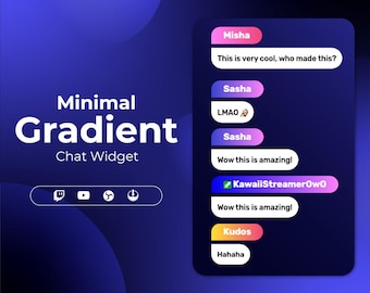 Simple Gradient Twitch Chat Widget • Minimal Chat Box for Twitch and YouTube Streamers (StreamElements)