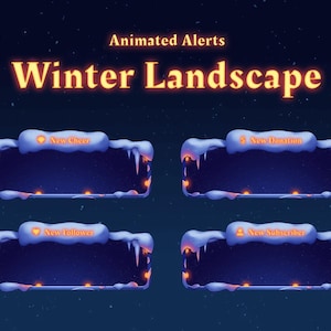 Winter Landscape Twitch Alerts for OBS Studio & Streamlabs. Youtube and Facebook Supported