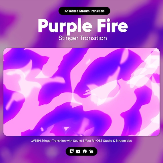 Purple Fire Stinger Transition • OBS/Twitch Stream (Animated)