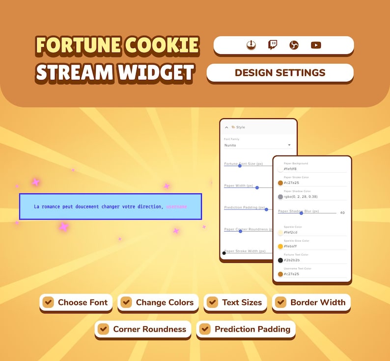 Fortune Cookie Twitch Widget for OBS Streamelements Interactive Chat ...