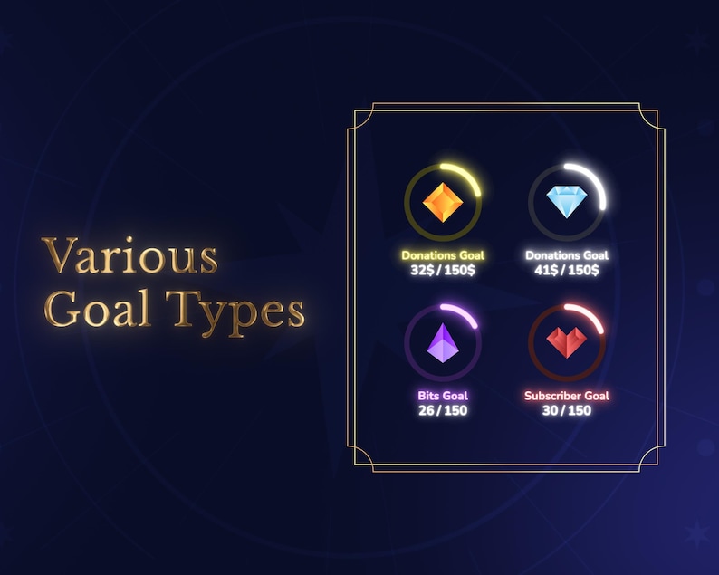 Fantasy Twitch Goal Widget • Stream Goal Widget for Twitch and Youtube ...