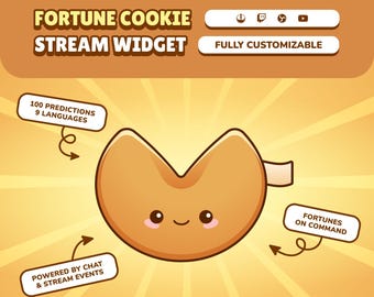 Fortune Cookie Twitch Widget for OBS StreamElements Interactive Chat Overlay (Digital Download)