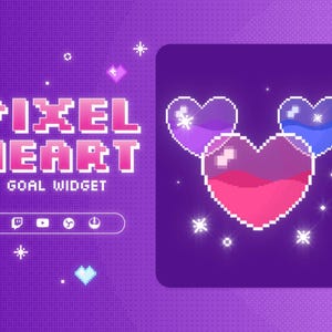 Pixel-Herz Twitch Tor-Widget • Süßes Pixel-Art Tor-Widget für Twitch und YouTube Streamer (StreamElements)