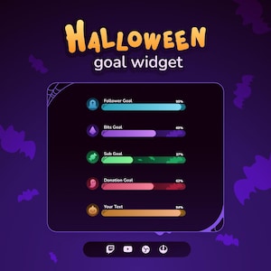 Halloween Twitch Goal Widget • Spooky Stream Goal Widget for Twitch, YouTube & OBS (StreamElements)