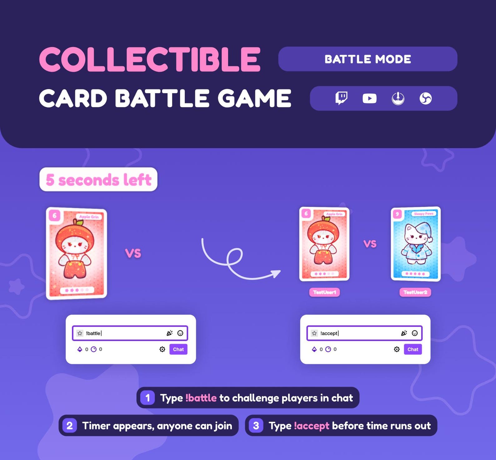 Twitch Chat TCG Card Battle Game Widget • Collectible Blind Box ...