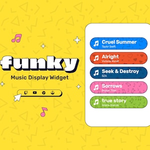 Funky Music Display Widget • Twitch Music Widget • Spotify Widget for Twitch & Youtube Streamers (StreamElements)