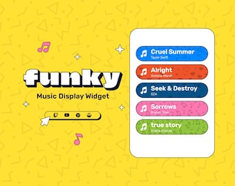 Funky Music Display-widget • Twitch Music-widget • Spotify-widget voor Twitch- en YouTube-streamers (StreamElements)