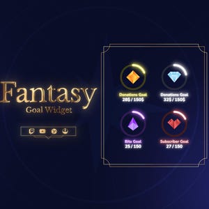 Fantasy Twitch Goal Widget • Stream Goal Widget for Twitch and YouTube (StreamElements)