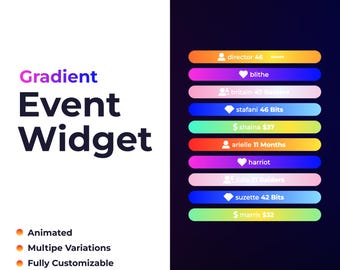 Einfaches Twitch Event Widget • Event Liste mit Farbverlauf für Twitch und YouTube Streamer (StreamElements)