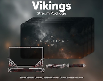 Pack de superpositions Vikings Twitch · Superposition de flux animés · Superposition OBS · Superposition Streamlabs · Pack de flux