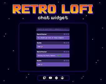 Lofi Twitch Chat Widget • Cute Retro Chat Box for Twitch and YouTube Streamers (StreamElements)