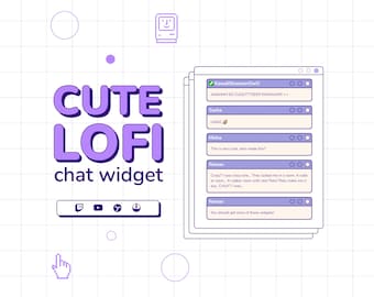 Pastel Lofi Twitch Chat Widget • Customizable Minimal Box Overlay for YouTube StreamElements Streamers
