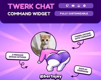 Twitch Twerk Widget, Animated Chat Command Avatar Overlay for YouTube, StreamElements, OBS