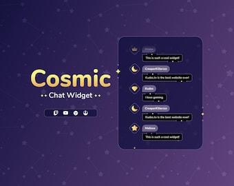 Widget de chat cósmico para Twitch • Cuadro de chat minimalista y personalizable para streamers de Twitch y YouTube (StreamElements)