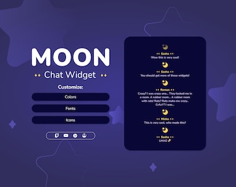 Widget de chat Moon Twitch • Cuadro de chat minimalista y personalizable para streamers de Twitch y YouTube (StreamElements)