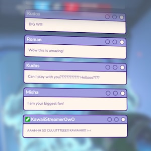 May include: Screenshot of a chat window with several messages. The messages are from different users and include text like "BIG W!!!", "Wow this is amazing!" and "Can I play with you???????????? Hellooo????".
