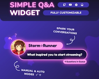 Twitch Q&A Widget, Live Viewer Question Display Overlay for YouTube, StreamElements, OBS