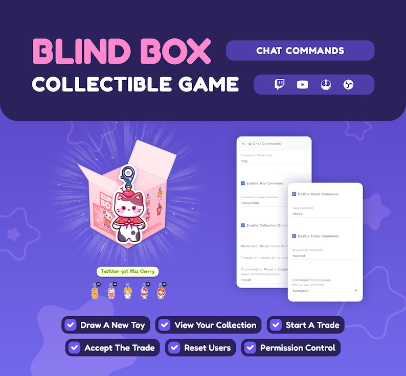 Mini Game Chat Box Twitch Blind Box Collectible Game Widget, Kawaii Cat Toy Unboxing With ...
