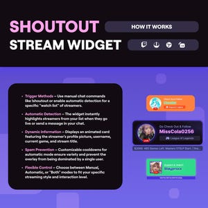 Twitch Shoutout Widget, Animated Streamer Highlight Overlay for YouTube, StreamElements, OBS image 7