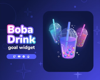 Boba Twitch Goal Widget • Cute Drink Goal Widget for Twitch and YouTube Streamers (StreamElements)