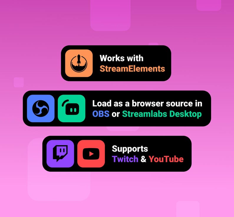 Twitch & Youtube Simple Reminder Widget • Neon Pop-up Alerts for ...