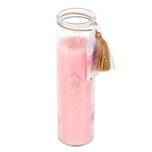 Mystic Rose Tube Candle with Quartz Crystals