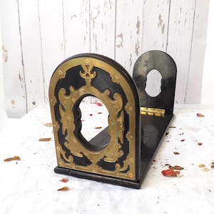 Antique Extending Bookshelf with Decorative Brass Ends