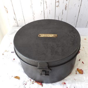 Vintage Metal Hat Box