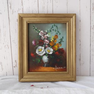 Framed Vintage Floral Painting
