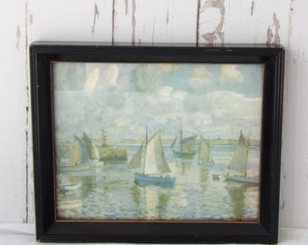 Vintage Framed Sailing Print by