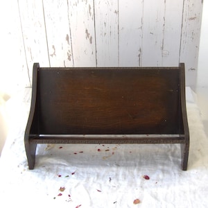 Vintage Wooden Book Rack with Carved Edges