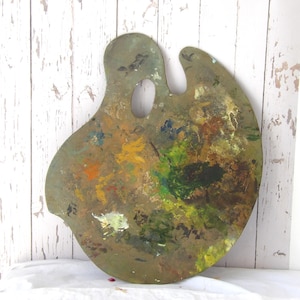 Large Vintage Painted Artist Palette