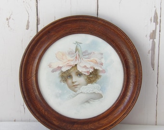 Edwardian Portrait Print in Wooden Frame