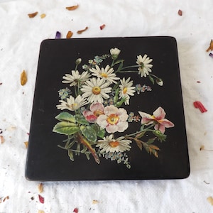 Antique Floral Paper Mache Box
