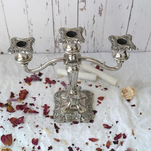 Ornate Vintage Silverplate Candelabra