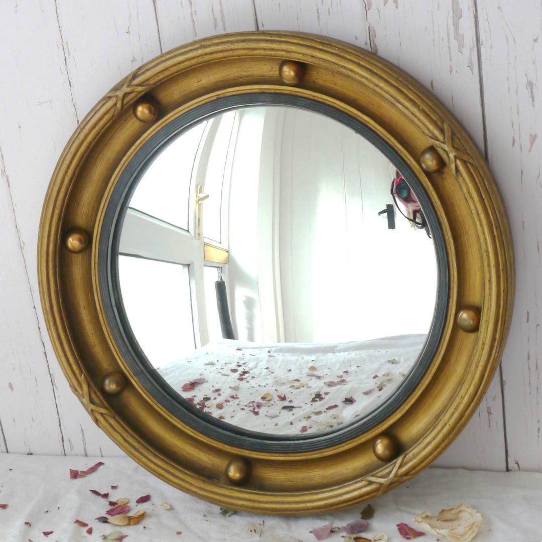 Round Vintage Convex Wall Mirror - Etsy