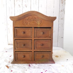 Set of Vintage Drawers with Craved Flowers