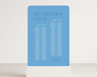 Wavy Wedding Seating Chart Sign: COAST Printed Foam Board