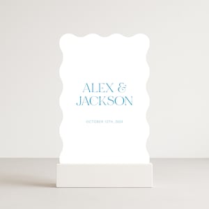COAST | Wedding Welcome Sign Printed Foam Board Sign Wavy Edge Sign Wedding Signage Wave Border Sign Custom Wedding Decor Reception Sign