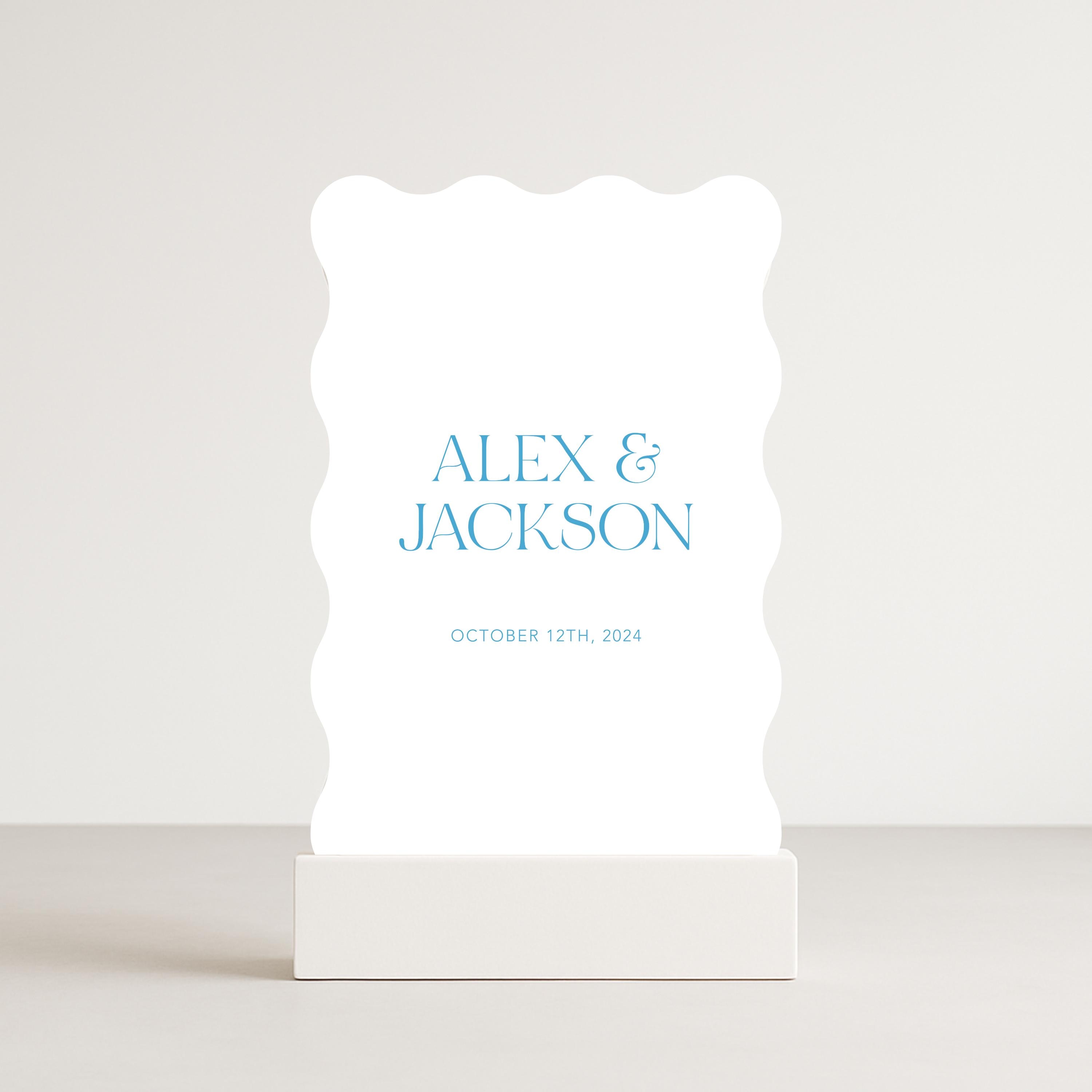 COAST | Wedding Welcome Sign Printed Foam Board Sign Wavy Edge Sign Wedding Signage Wave Border Sign Custom Wedding Decor Reception Sign