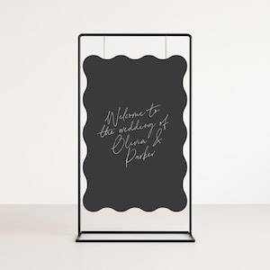 FOREVER - Printed Foam Board Wavy Shape Wedding Welcome Sign, Custom Colors & Fonts, Free Shipping, Modern Wedding Decor Custom Wedding Sign