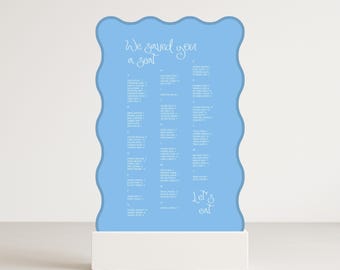 Custom Wedding Seating Chart: Modern Guest List Display, Unique Shapes
