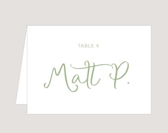 Folded Wedding Place Cards: Grove Collection, Custom Seating