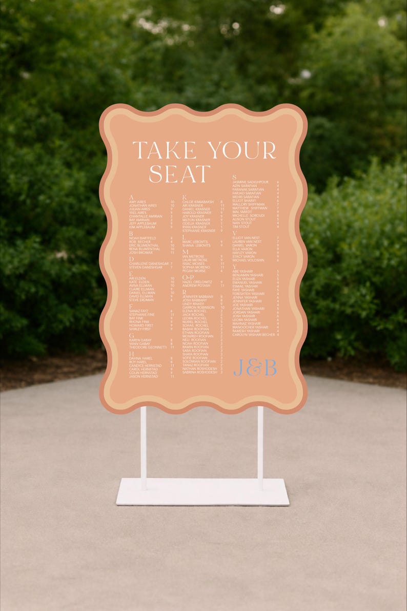 seating chart display wedding seating sign stand custom wedding sign Custom wedding signage printed on premium foam board, perfect as a welcome sign, seating chart, or event display. Personalized with names, dates, colors, and shapes to match your wedding theme or party décor. Elegant borders and optional illustrations create a polished, modern look. This versatile sign doubles as functional décor—guiding guests, organizing seating, and elevating your ceremony or reception with stylish,