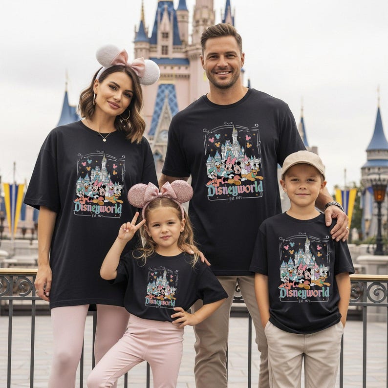 Disneyworld Est. 1971 Nostalgic Shirt, Mickey Friends Family Trip Tee, Disney World Shirt, Disney Castle Tee, Magical Kingdom Vacation Shirt zdjęcie 2