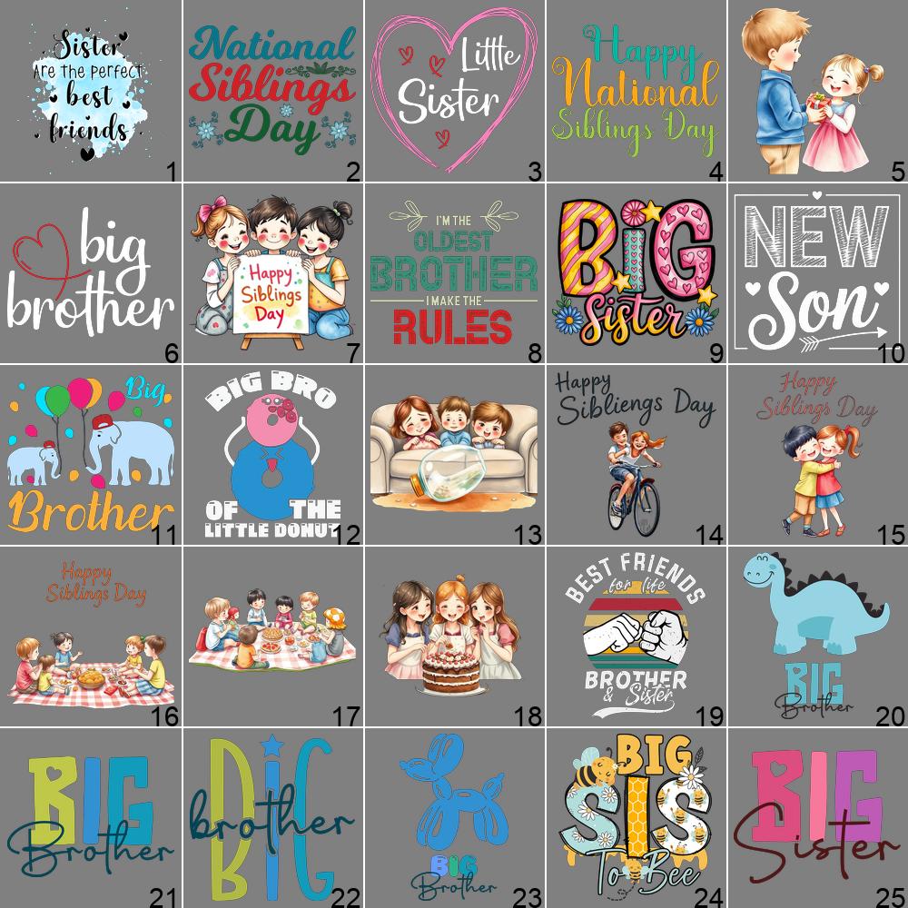Siblings Sticker Siblings DTF Transfer, Big Brother Big Sister Iron on Decal, Family ...